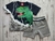Conjunto de camiseta com estampa emborrachada e bermuda em moletinho Dinossauro