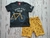 Conjunto de camiseta e bermuda em moletinho Bicicleta