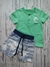 Conjunto de blusa com botões e bermuda em moletinho Goldcast