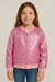 Jaqueta Bomber Corta Vento Metalizada Rosa