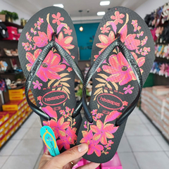 CHINELO HAVAIANAS SLIM ORGANIC - Preto - Cinza Ouro - comprar online