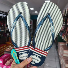 CHINELO HAVAIANAS SLIM NAUTICAL - Branco - Marinho - Vermelho - comprar online