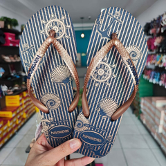 CHINELO HAVAIANAS SLIM NAUTICAL - Marinho - Rose - comprar online