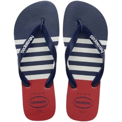 CHINELO HAVAIANAS TOP NAUTICAL - Branco - Marinho - Vermelho