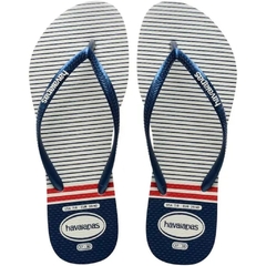 CHINELO HAVAIANAS SLIM NAUTICAL - Branco - Marinho - Vermelho