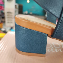 SANDALIA SALTO BLOCO CONFORT MODARE 7187.100 - Marinho - Camel - SHOPPING DAS SANDÁLIAS