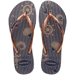 CHINELO HAVAIANAS SLIM NAUTICAL - Marinho - Rose