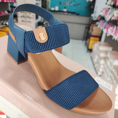 SANDALIA SALTO BLOCO CONFORT MODARE 7187.100 - Marinho - Camel - comprar online