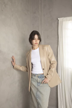 Blazer cuero MANGO