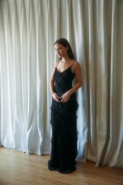 Vestido volados negro - comprar online