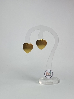 A-12 Aretes de bronce con baño de oro en forma de corazón en internet