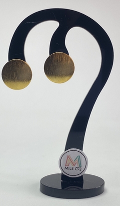 A-22 Aretes de bronce con baño de oro en forma circular de 1,5 cm