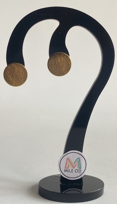 A-24 Aretes de bronce con baño de oro en forma de circulo de 1,2 cm