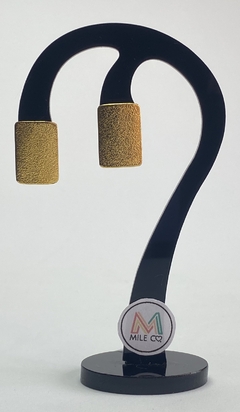 A-27 Aretes de bronce con baño de oro en forma de rectángulo ancho