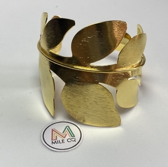 F-15 Pulsera en bronce con baño de oro en forma de hoja de olivo en internet