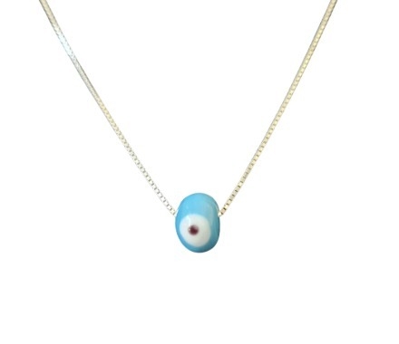 Cordão Olho Grego Murano Azul - comprar online