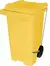 CONTENTOR MOVEL PARA LIXO 240L COM RODAS DE 200MM E PEDAL LATERAL AMARELO MODELO C240PAM