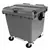 CONTENTOR MOVEL PARA LIXO 1000L COM PEDAL CINZA ESCURO MODELO C1000PC
