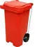 CONTENTOR MOVEL PARA LIXO 240L COM RODAS DE 200MM E PEDAL LATERAL VERMELHO MODELO C240PV