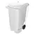 CONTENTOR MOVEL PARA LIXO 240L COM RODAS DE 200MM E PEDAL LATERAL BRANCO MODELO C240PB