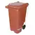 CONTENTOR MOVEL PARA LIXO 240L COM RODAS DE 300MM MARROM MODELO C240CM