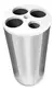 LIXEIRA DE COPOS MISTO (AGUA/CAFE) EM ACO INOX 24X50CM COM TAMPA PLASTICA COLORIDA 375 COPOS AGUA / 150 COPOS CAFE BRANCO MODELO E21MB