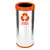 LIXEIRA EM ACO INOX 30 X 70 CM COM ARO PINTADO 50L LARANJA MODELO C31L