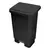 LIXEIRA RETANGULAR PLASTICA COM PEDAL E HASTE DE METAL 4UNIDADES (COM ARO PARA ACOMODACAO INTERNA DO SACO DE LIXO) 50L PRETO MODELO PR50FP/S4