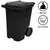 CONTENTOR MOVEL PARA LIXO 240L COM RODAS DE 200MM PRETO MODELO C240P - comprar online