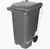 CONTENTOR MOVEL PARA LIXO 240L COM RODAS DE 200MM E PEDAL LATERAL CINZA CLARO MODELO C240PC