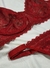 Conjunto De Lingerie Lari Em Renda Sem bojo Com Aro De Sustentação - Vermelho na internet