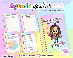 ♡Agenda Escolar 2025-2026 1/2 Carta♡ - comprar en línea