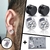 Brinco De Pressão Par 2 Unidades Zircônia Preto Falso Alargador 10mm, 8mm, 6mm 5mm Masculino Feminino