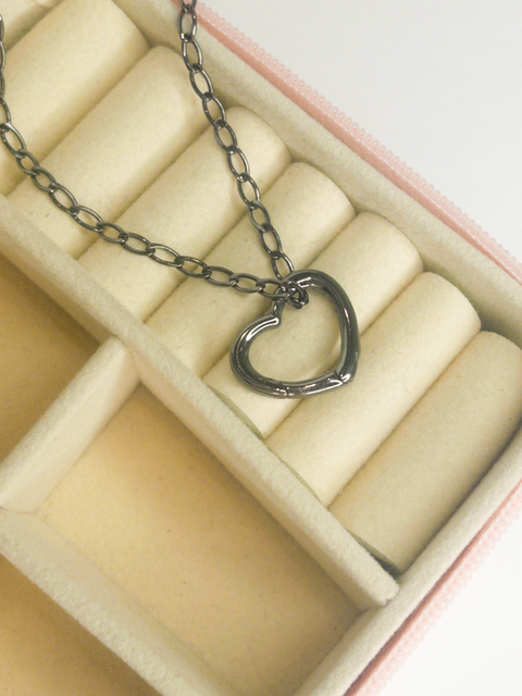 Pingente Coração Vazado - Ródio Negro