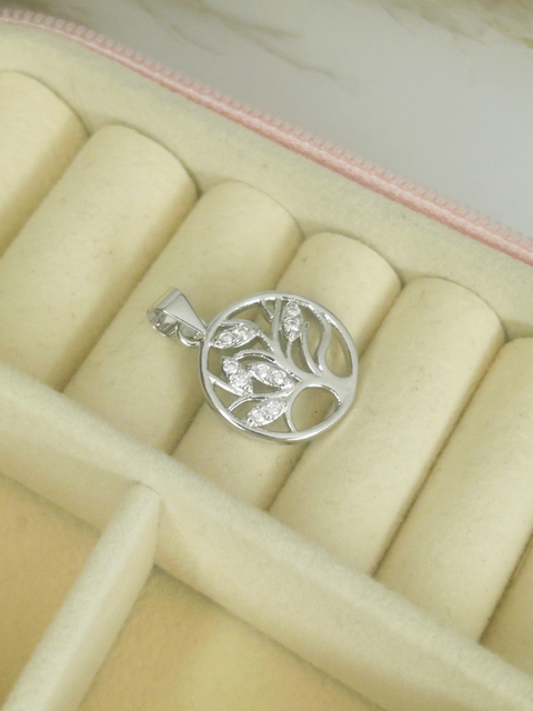 Pingente Medalha Árvore Da Vida Cravejada