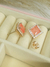 Conjunto Pedra Rosa Quadrada Cravejada - loja online