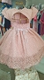 Vestido Infantil Rosê poa com cinto Strass na internet