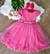 Vestido Infantil pink com voal e strass Festa