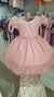 Vestido Infantil Rosê poa com cinto Strass