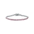 Pulseira Riviera Zirconia Rosa | Ródio Branco