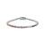Pulseira Riviera Zirconias Coloridas | Ródio Branco