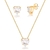 Conjunto Zirconia Cristal Coração