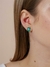 Brinco Retangular Pedra Fusion Verde - comprar online