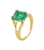 Anel Retangular Pedra Fusion Verde