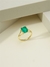 Anel Retangular Pedra Fusion Verde - comprar online