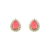 Brinco Gota Pedra Fusion Coral Detalhes Cravejados