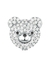 Pingente Pulseira Urso Cravejado | Ródio Branco