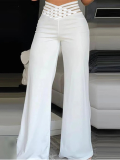 Calça de cintura alta crisscross pura malha