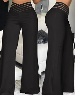 Calça de cintura alta crisscross pura malha