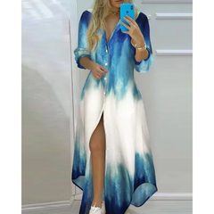 Imagem do Vestido comprido boho - chic gola virada para baixo